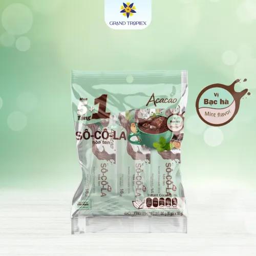 Bột sô-cô-la hoà tan - Bạc hà Acacao 96g